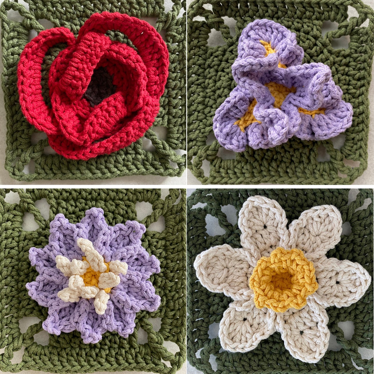Floral Granny Square Collection Crochet Pattern by madebylisek