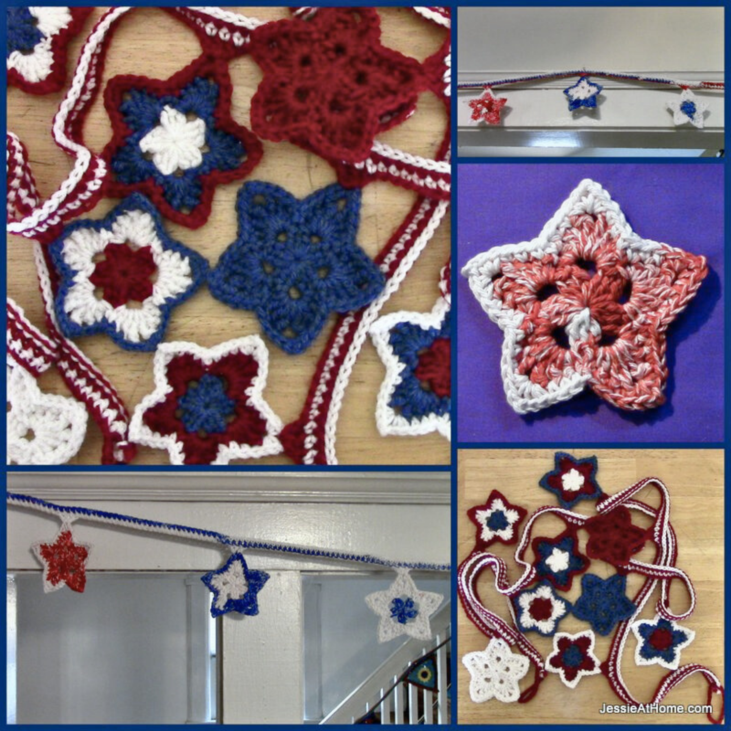 Stars and Stripes Bunting Crochet Pattern by Jessie At Home