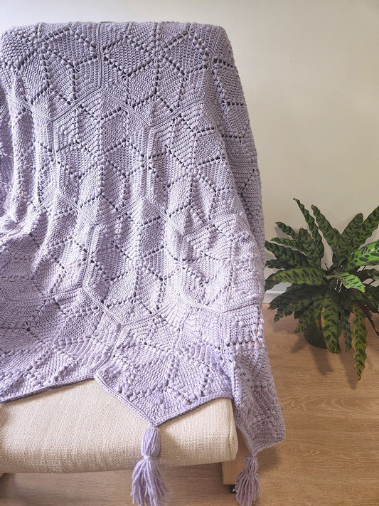 Diamonds Hexagon Blanket Crochet Pattern by Agat Rottman