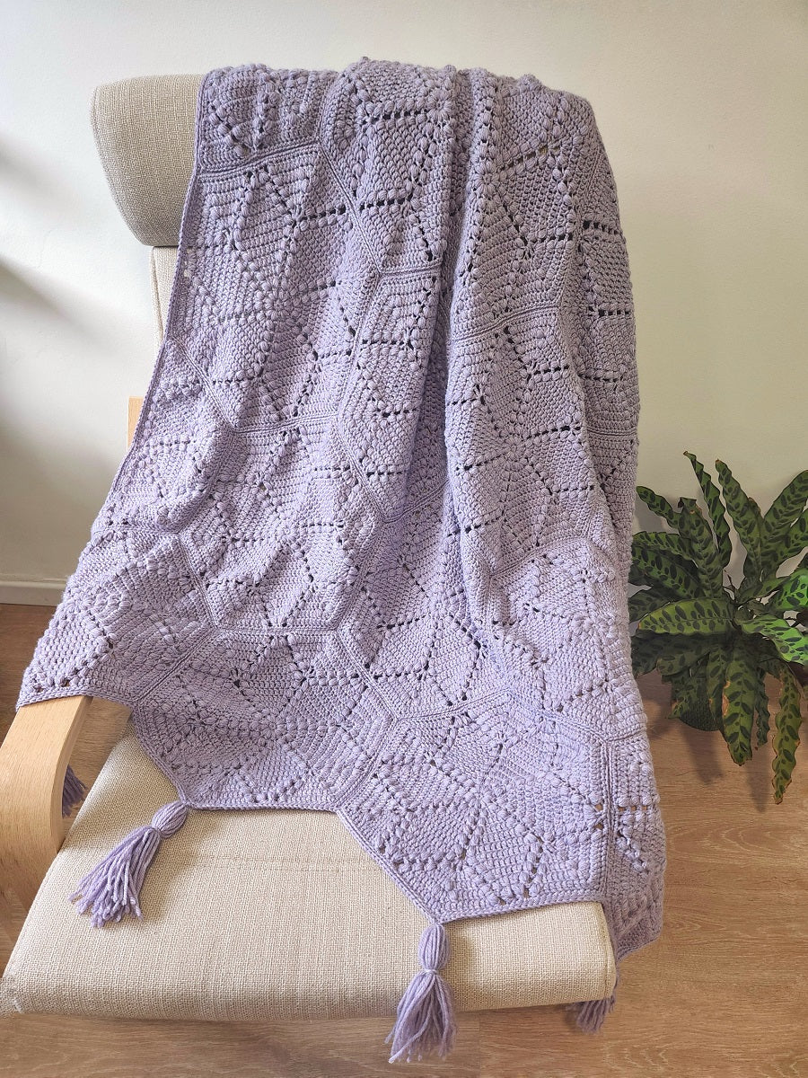 Diamonds Hexagon Blanket Crochet Pattern by Agat Rottman