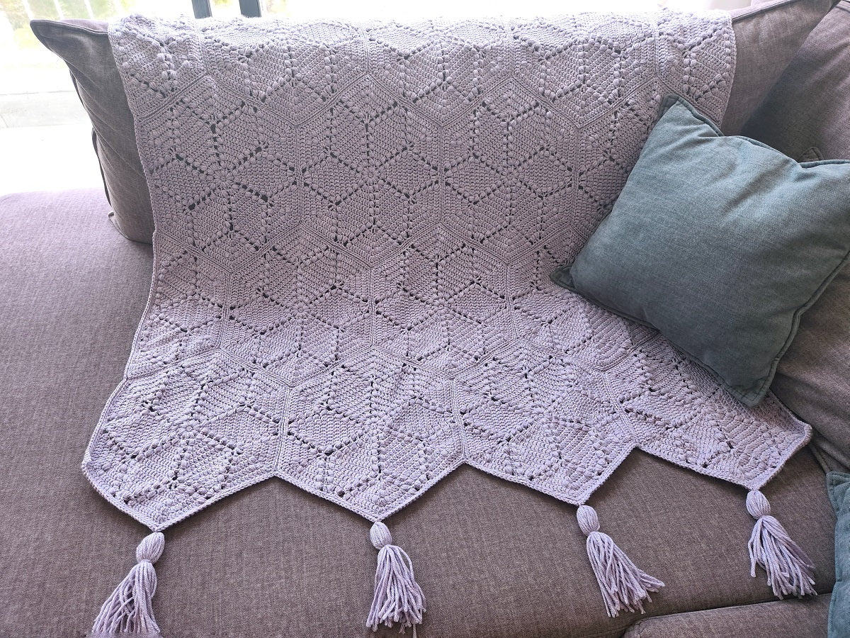 Diamonds Hexagon Blanket Crochet Pattern by Agat Rottman