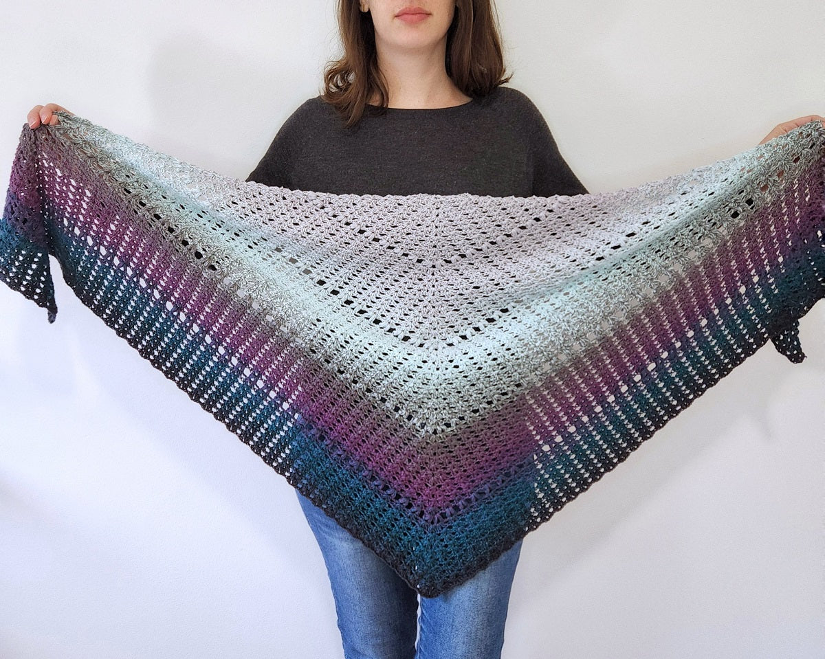 Iris Triangle Shawl Crochet Pattern by Agat Rottman