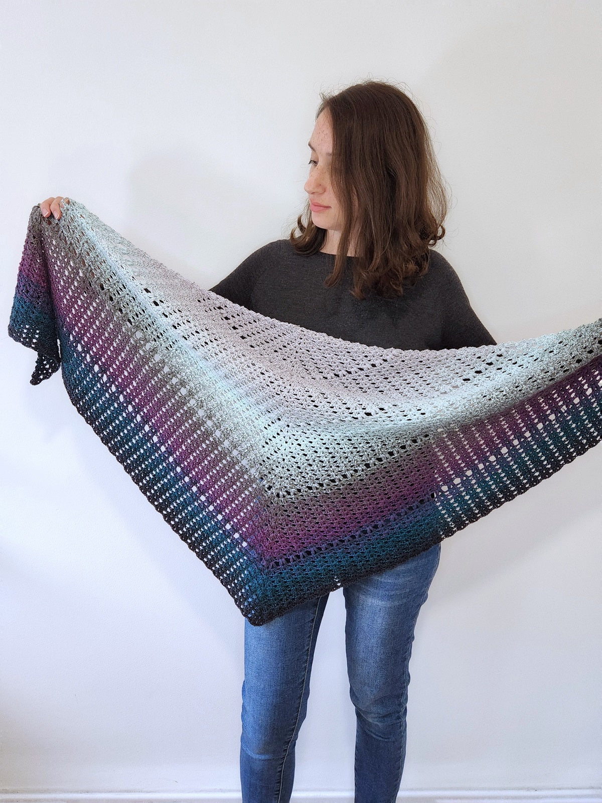 Iris Triangle Shawl Crochet Pattern by Agat Rottman