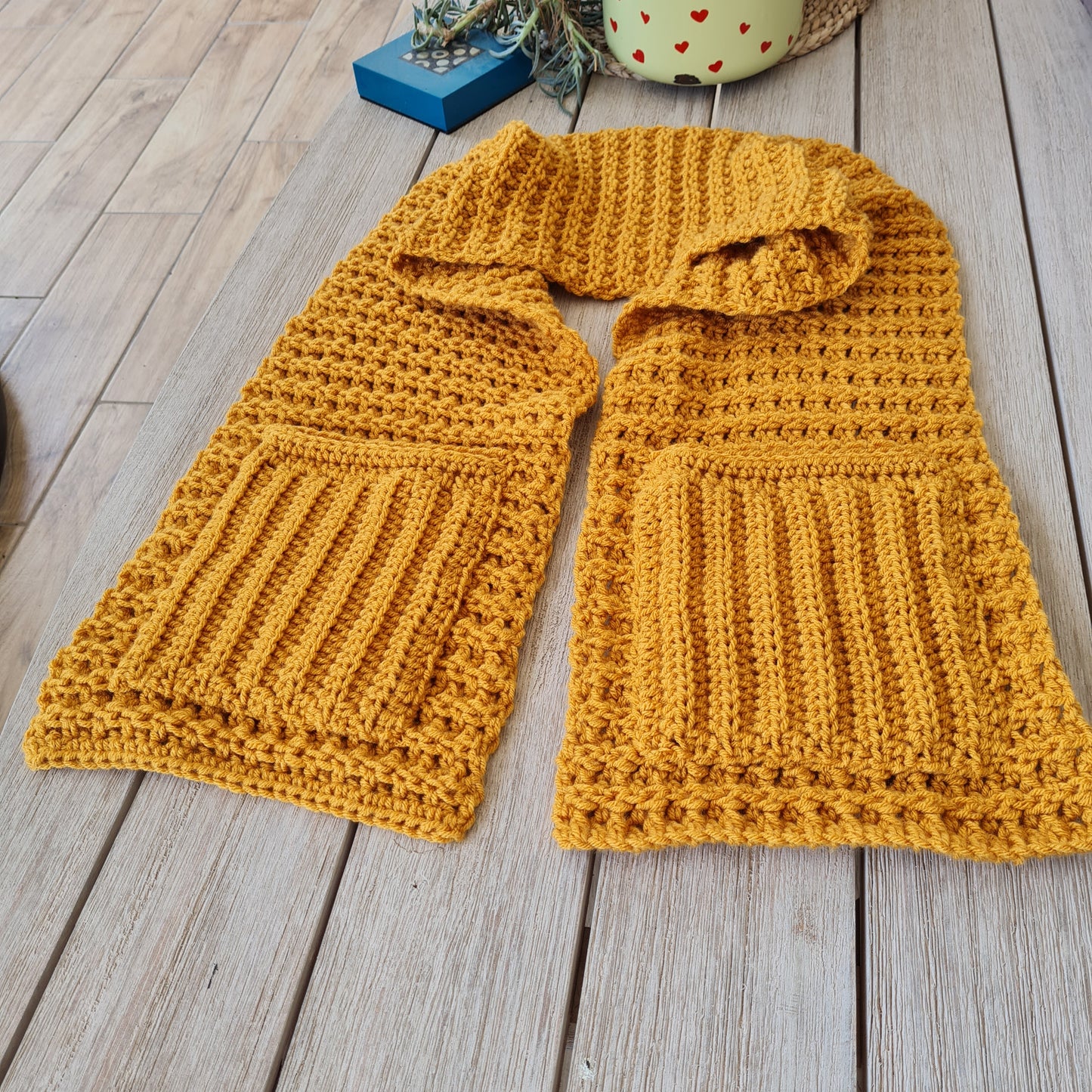 Papaya Scarf with Pockets Crochet Pattern by Sandra Regev