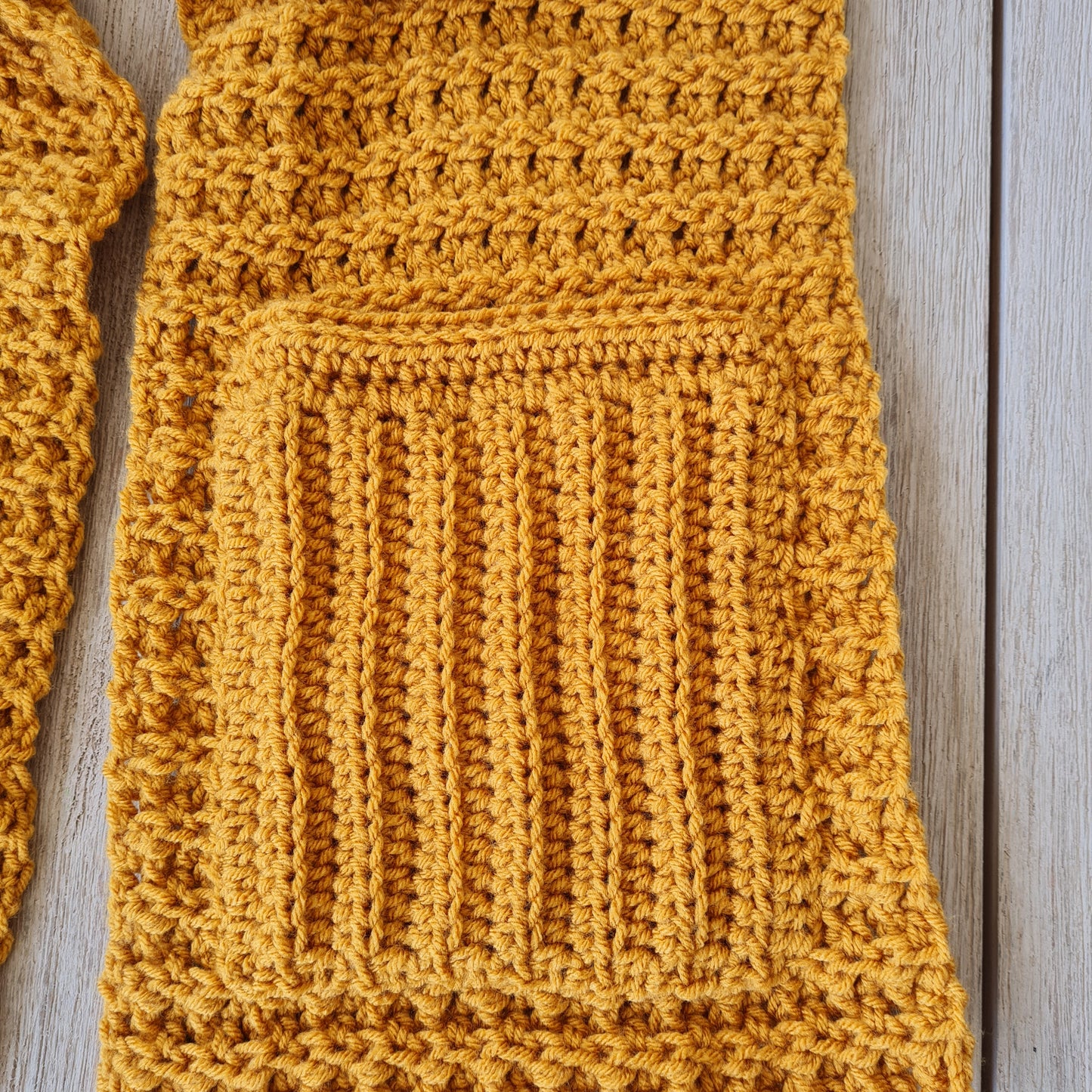 Papaya Scarf with Pockets Crochet Pattern by Sandra Regev