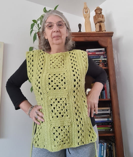 Granny Chic Vest Crochet Pattern by Sandra Regev