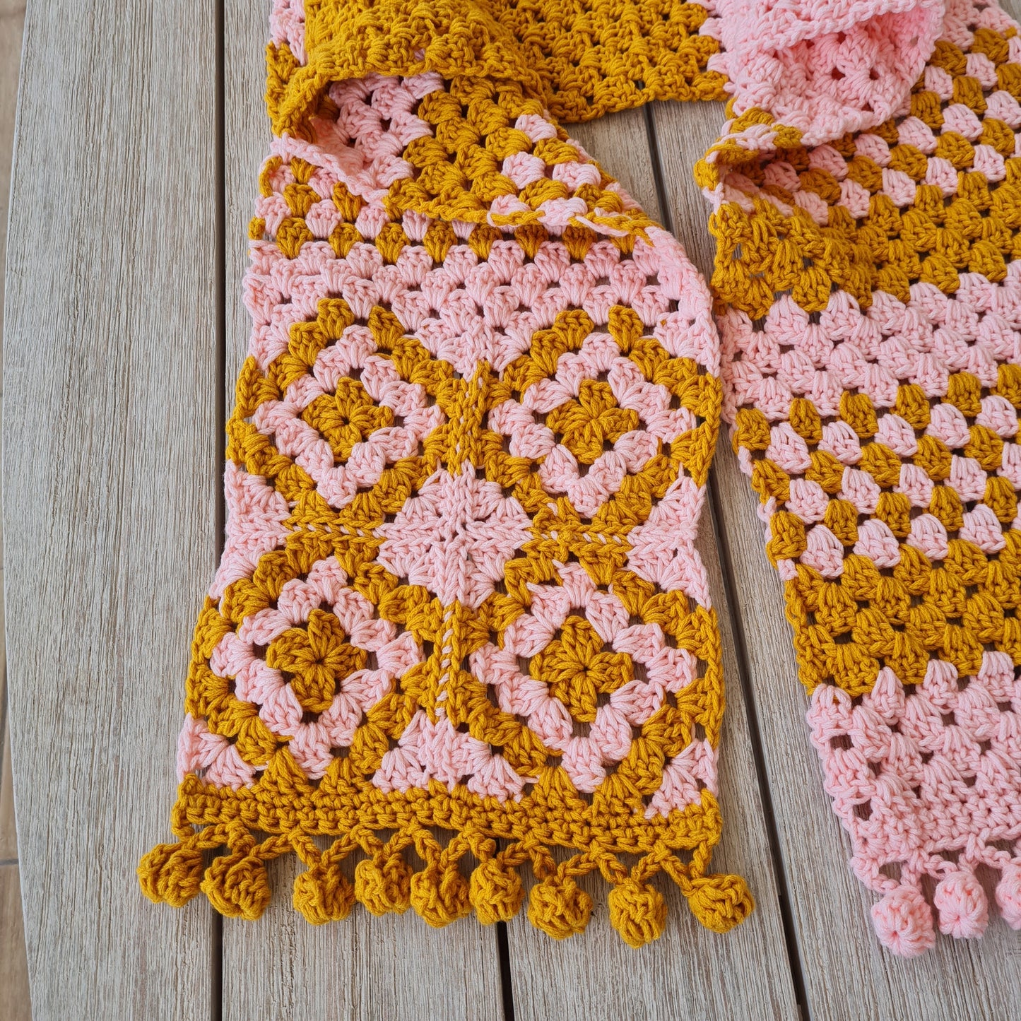 Geometric Granny Scarf Crochet Pattern by Sandra Regev