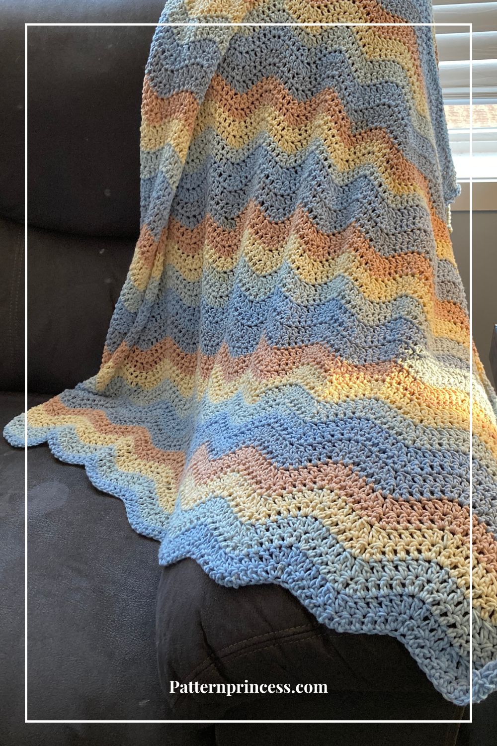 Easy Ripple Baby Blanket Crochet Pattern by Victoria Pietz