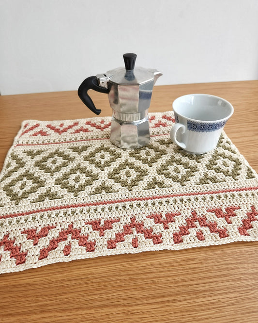 Bohemian Mosaic Placemat Crochet Pattern by Agat Rottman