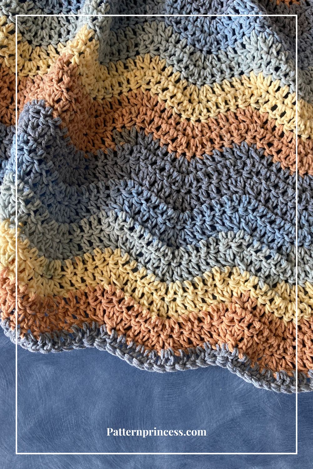 Easy Ripple Baby Blanket Crochet Pattern by Victoria Pietz