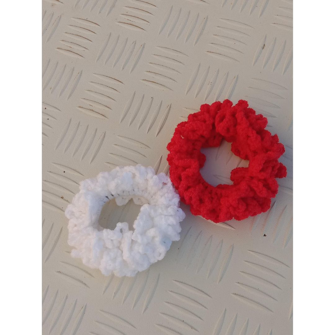 Crochet Hair Scrunchies Crochet Pattern by Helena Mathias