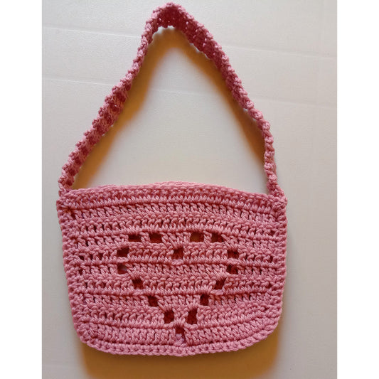 Crochet Heart Shoulder Bag Crochet Pattern by Helena Mathias