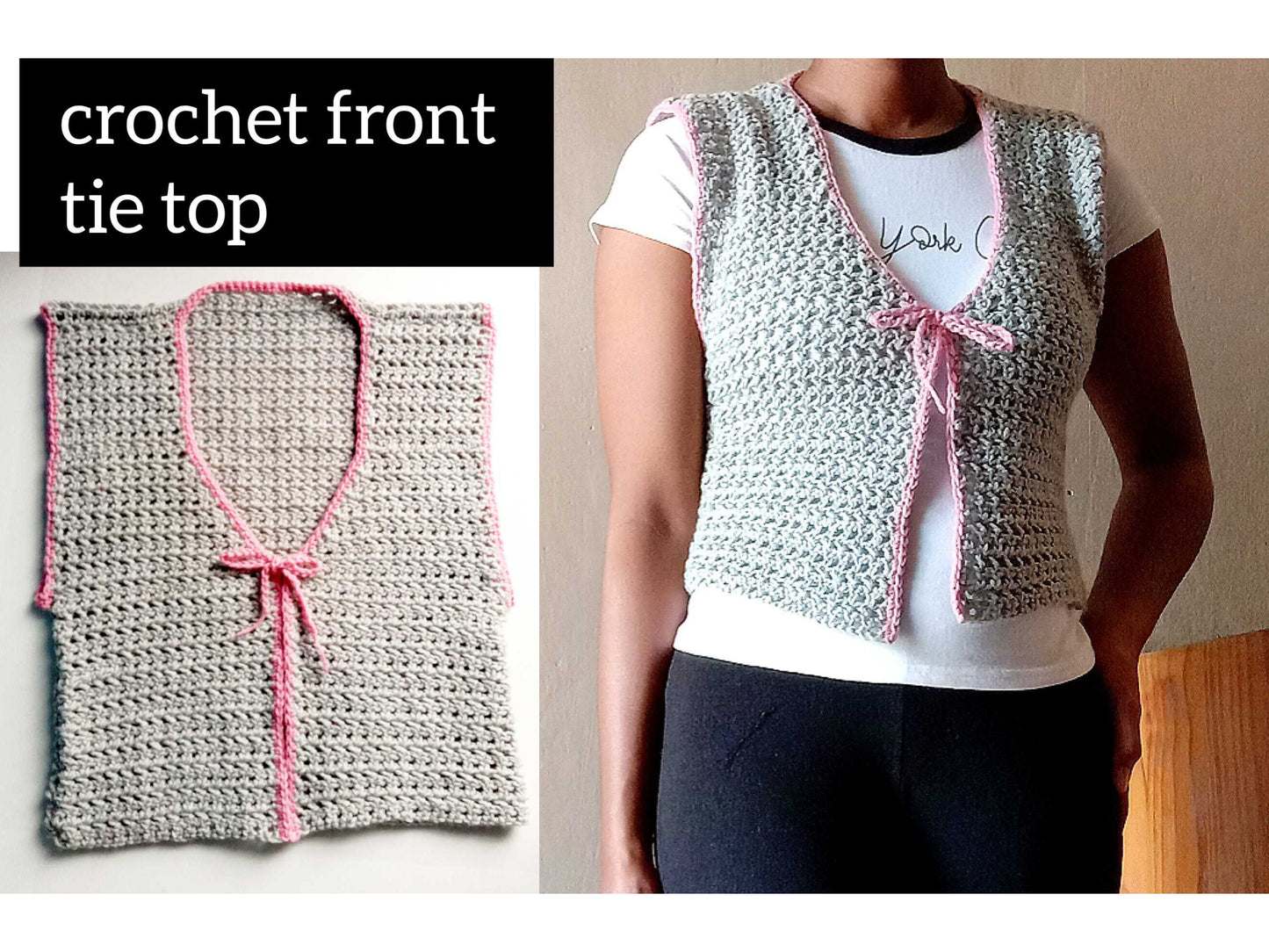 Crochet Front Tie Top Pattern by Helencraftcrochet