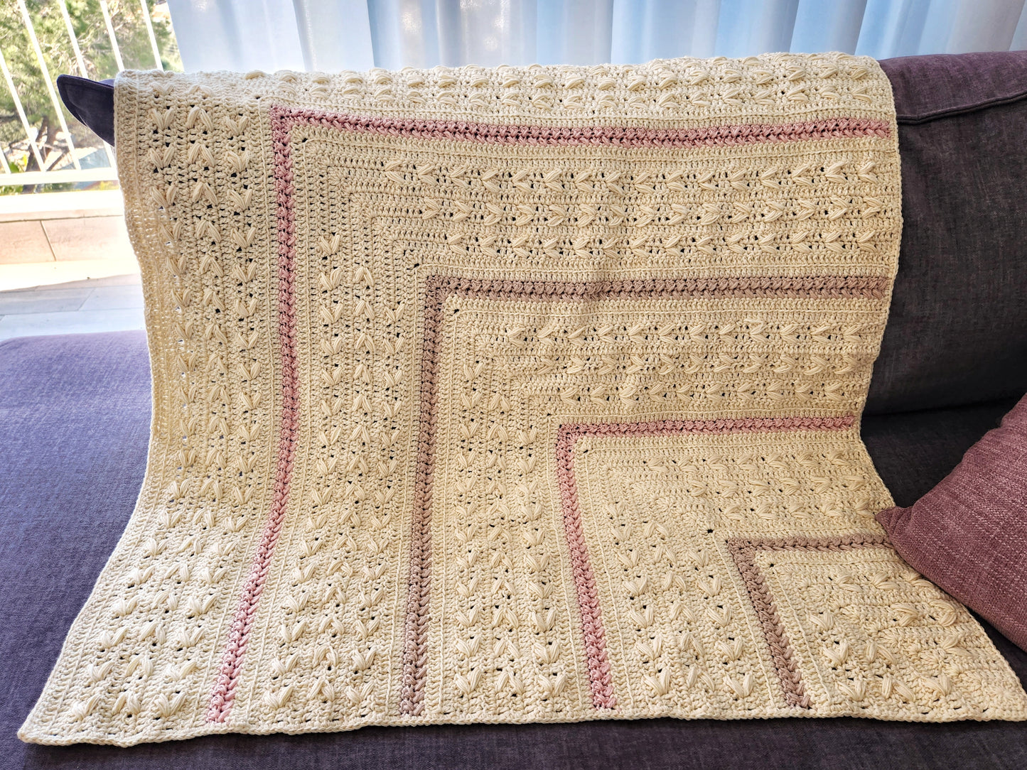 Mitered Butterflies Baby Blanket by Agat Rottman