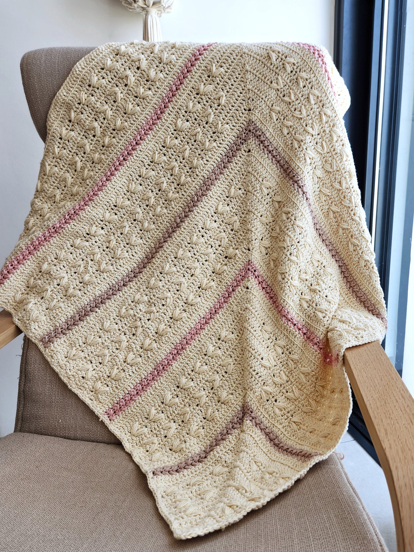 Mitered Butterflies Baby Blanket by Agat Rottman