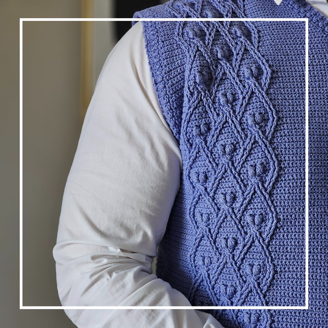 Royal Regatta Sweater Vest Crochet Pattern by Kelly Baum-Sehon