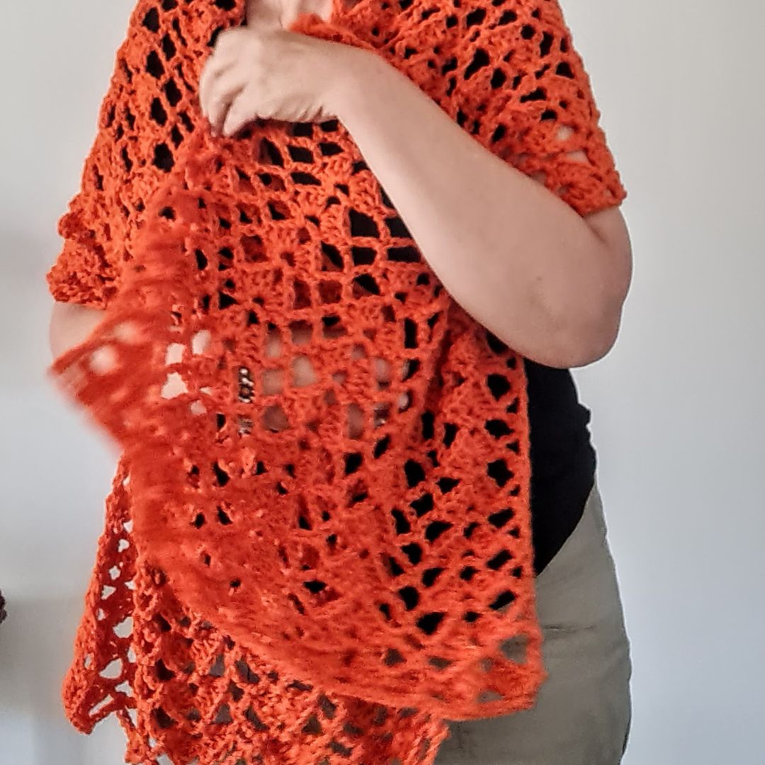 Saffron Shawl Wrap Crochet Pattern PDF by Sandra Regev