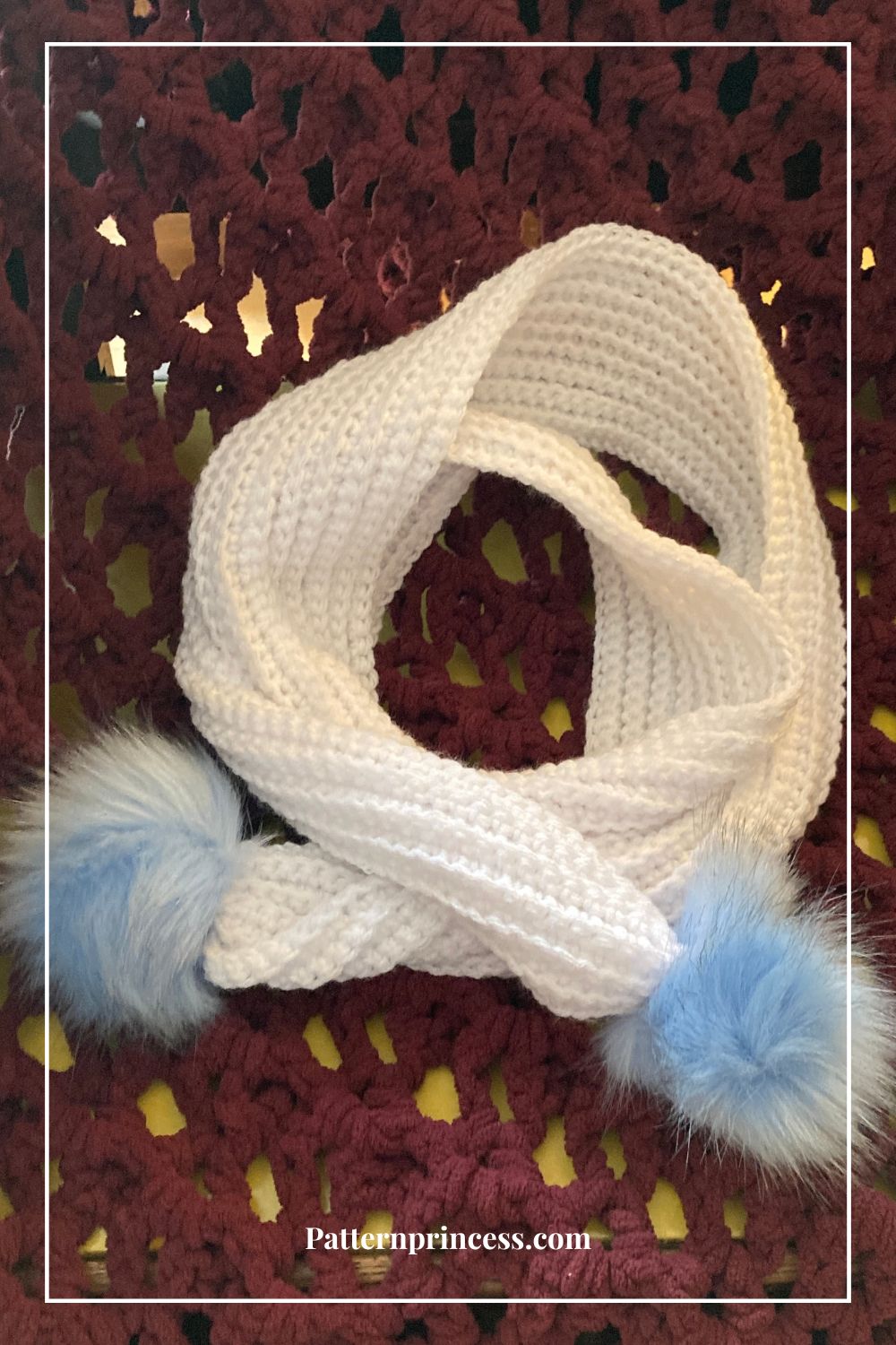 Beginner-Friendly Easy Ribbed Pom Pom Scarf Crochet Pattern by Victoria Pietz