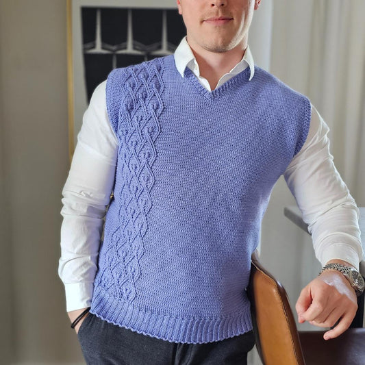 Royal Regatta Sweater Vest Crochet Pattern by Kelly Baum-Sehon