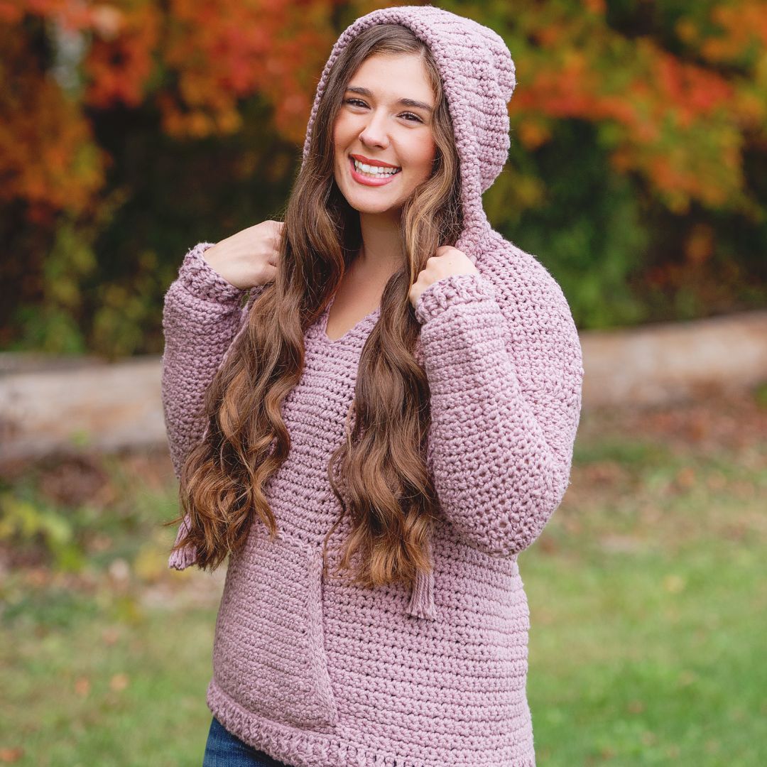 Bonfire Snuggles Hoodie Crochet PDF Pattern by Jessica Herr