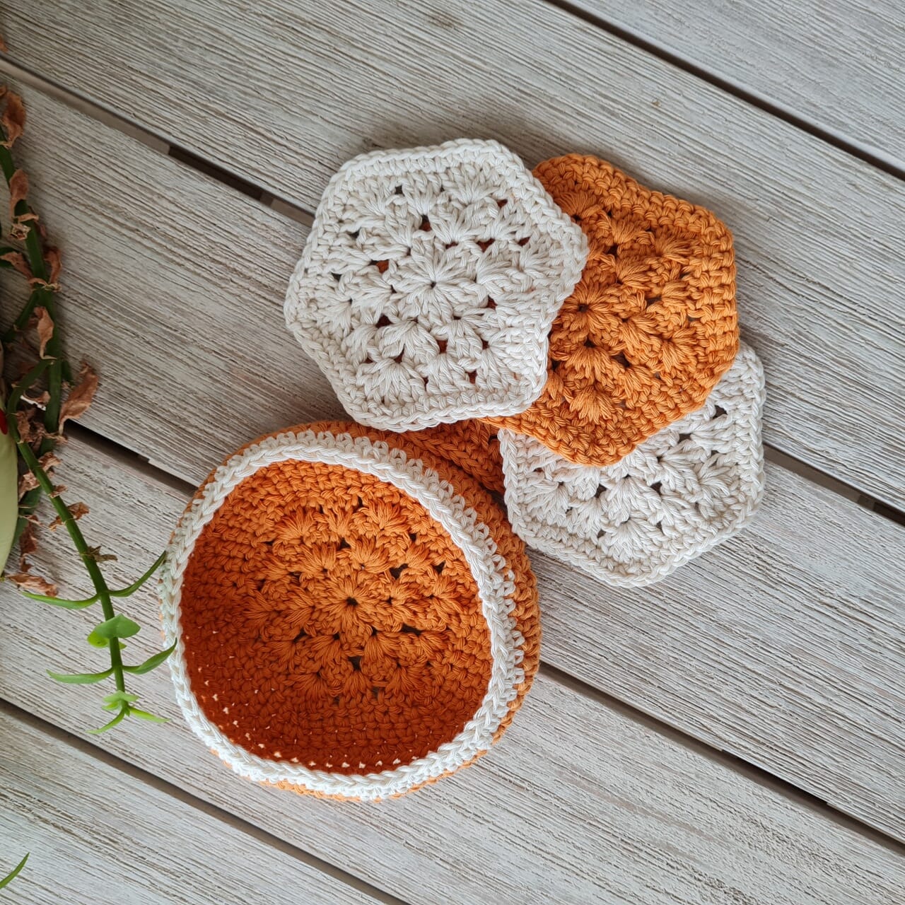 Hexa Coasters and box PDF Crochet Pattern by Sandra Regev