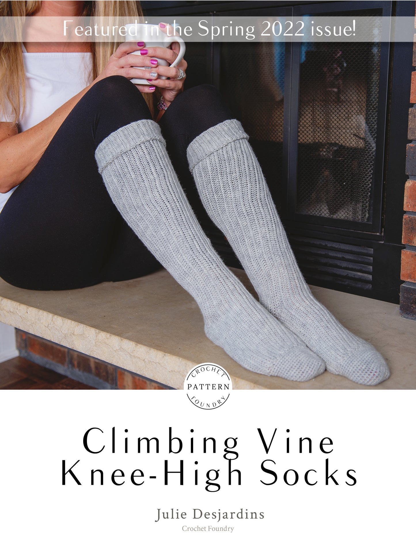 Climbing Vine Knee-High Socks Crochet Pattern by Julie Desjardins