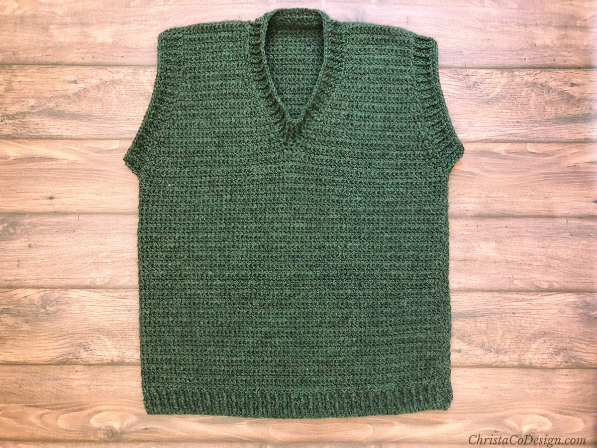 Alfonso Men's Vest Crochet Pattern by Crystal Marin