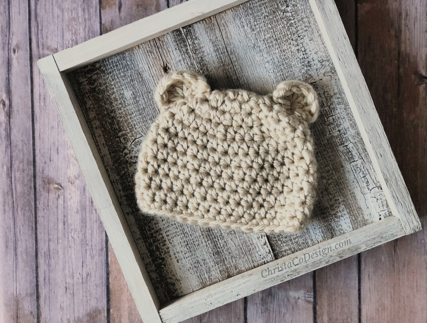 Chunky Bear Beanie Crochet Pattern by Crystal Marin