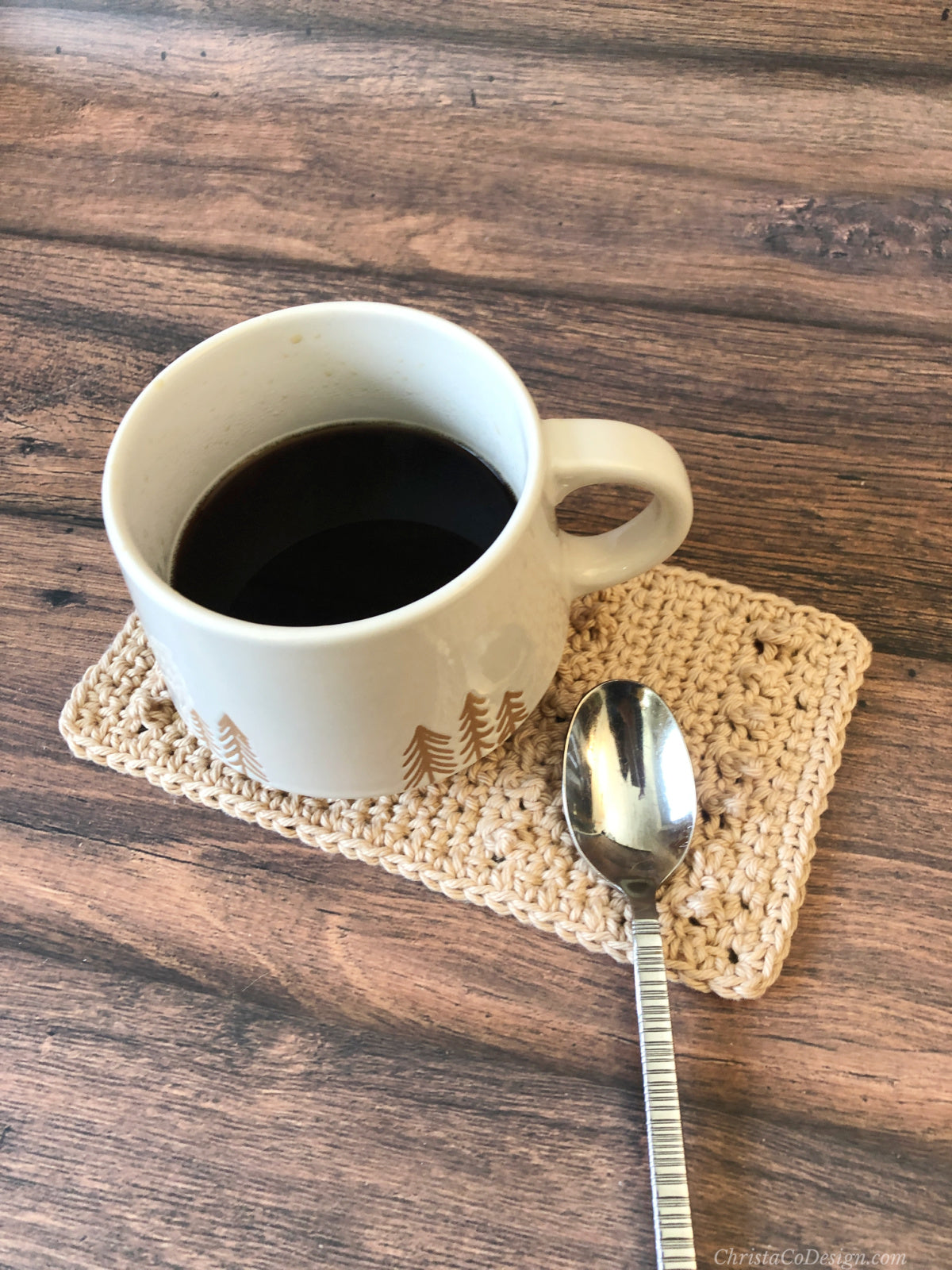 Caffe Mug Rug Crochet Pattern by Crystal Marin