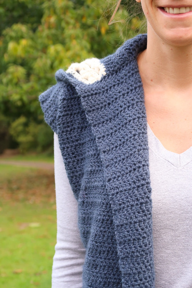 Dusk Hooded Vest Crochet Pattern by Hortense Maskens