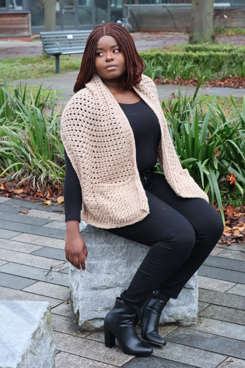 Mushrooming Pocket Scarf Tunisian Crochet Pattern by Julie Desjardins