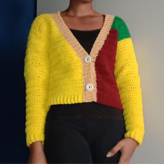 Crochet Color Block Cardigan Crochet Pattern by Helena Mathias