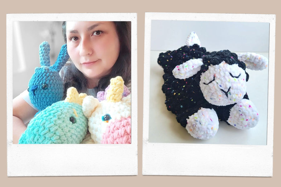 Crochet Designer Interview: Karla Der's Sleepy Sheep Pajama Bag