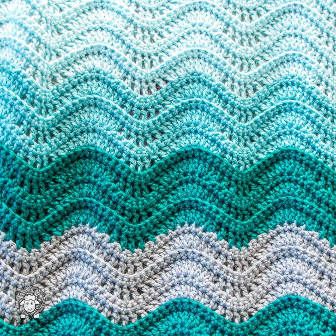 Free Crochet Pattern: Teal Tempest Blanket by The Loopy Lamb