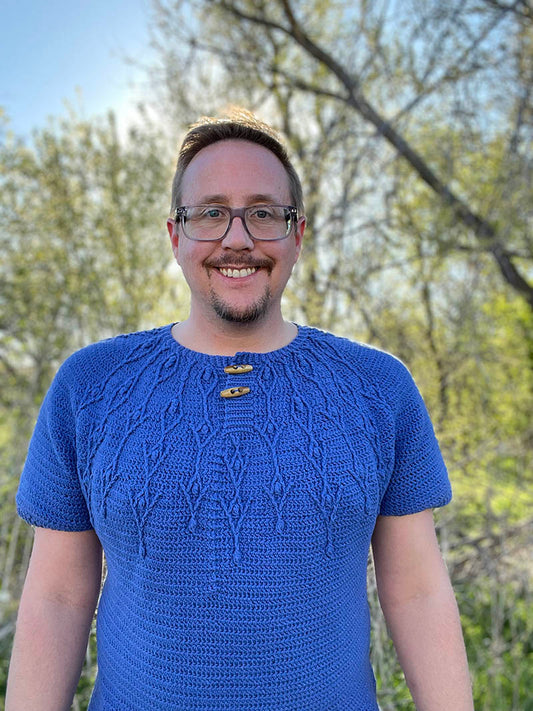 Crochet Designer Interview: Kelly Baum-Sehon's Lavender Chamomile "Tee"