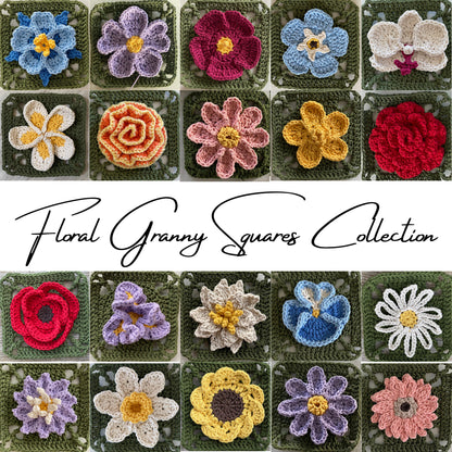 Floral Granny Square Collection Crochet Pattern by madebylisek