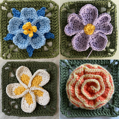 Floral Granny Square Collection Crochet Pattern by madebylisek