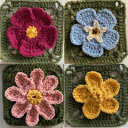 Floral Granny Square Collection Crochet Pattern by madebylisek
