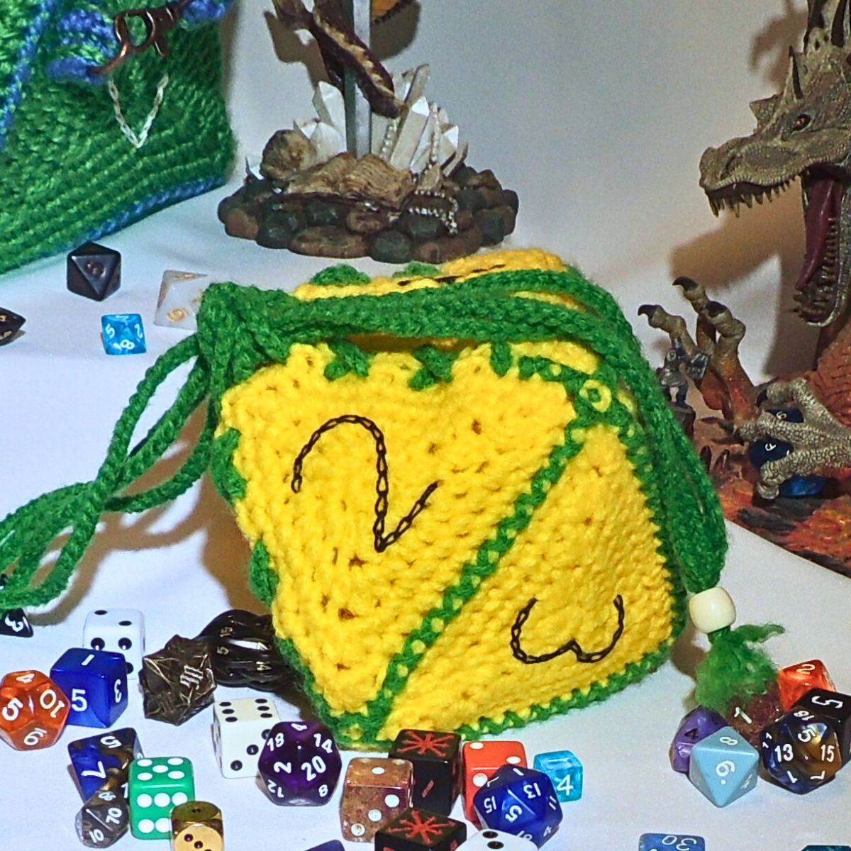 RPG D8 Dice Bag or Shoulder Bag Crochet Pattern By Jessie At Home