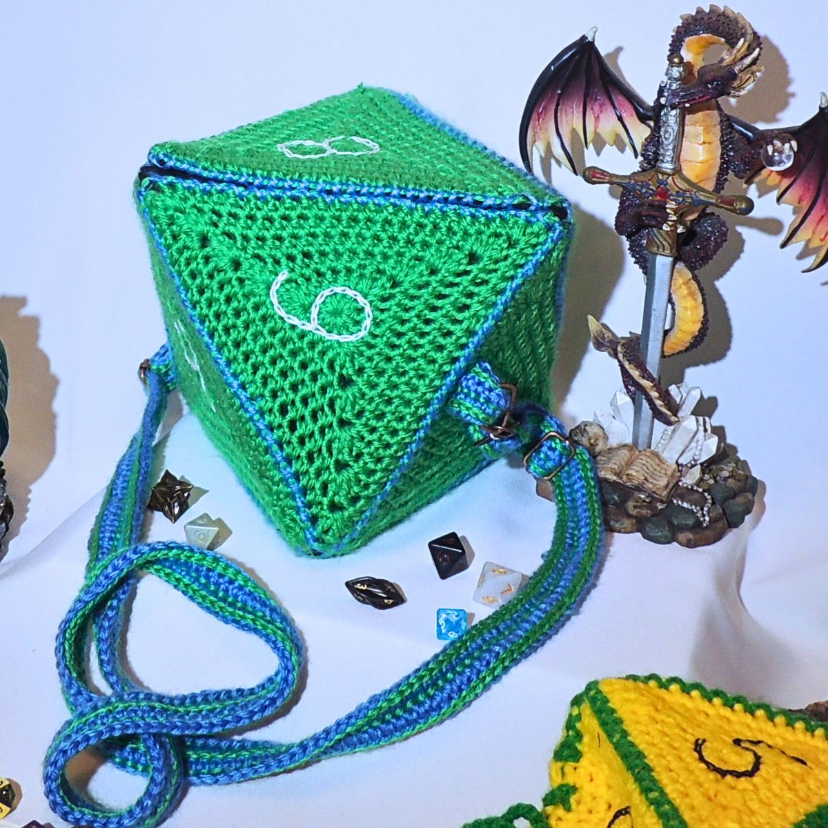 RPG D8 Dice Bag or Shoulder Bag Crochet Pattern By Jessie At Home