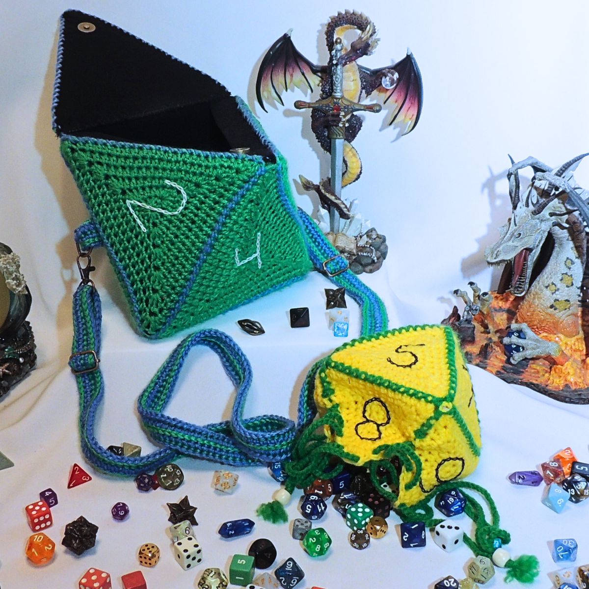 RPG D8 Dice Bag or Shoulder Bag Crochet Pattern By Jessie At Home