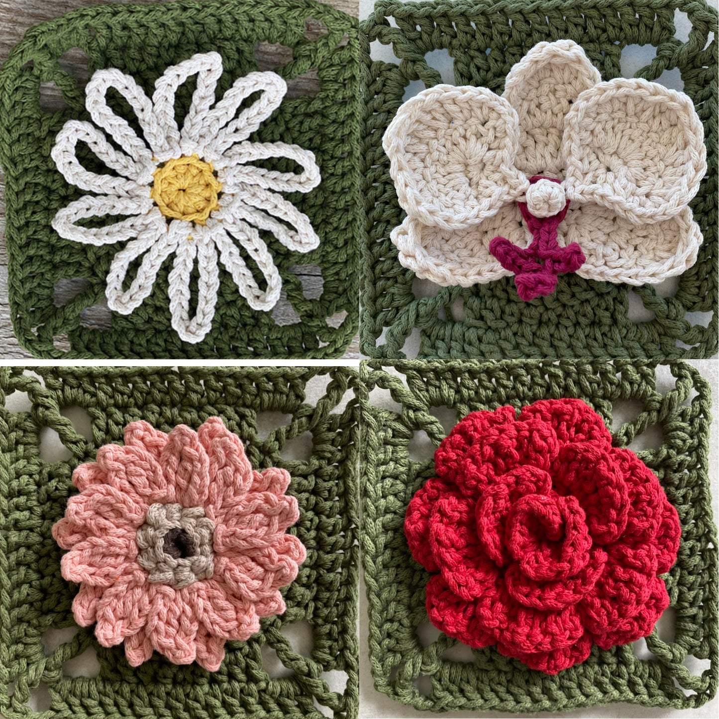 Floral Granny Square Collection Crochet Pattern by madebylisek