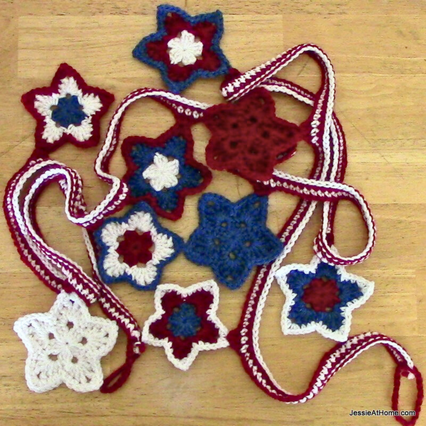 Stars and Stripes Bunting Crochet Pattern by Jessie At Home