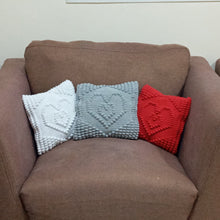 Load image into Gallery viewer, Bobble Hearts Cushion Crochet Pattern PDF by Kedija Idris
