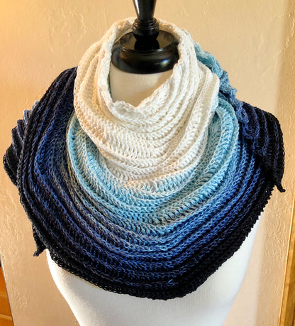 Blue Lace Agate Crochet Stole Crochet Pattern by Victoria Pietz