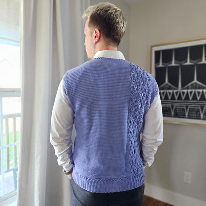 Royal Regatta Sweater Vest Crochet Pattern by Kelly Baum-Sehon