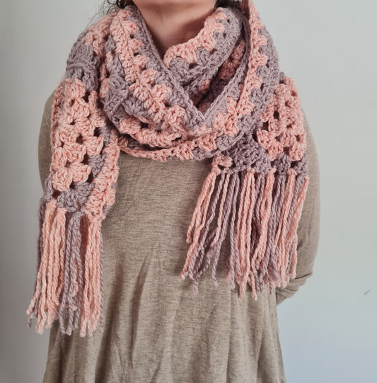 Granny Rose Scarf Crochet Pattern by Sandra Stitches