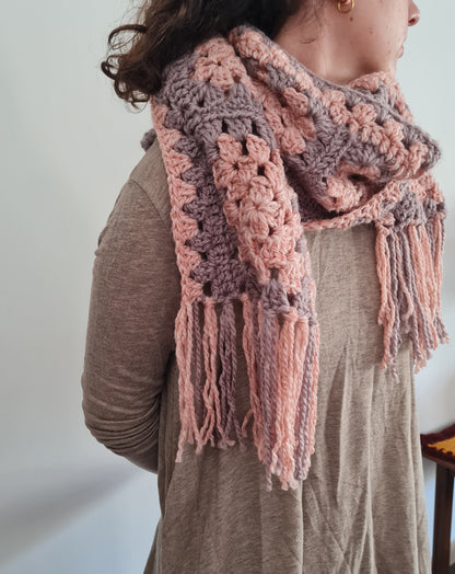 Granny Rose Scarf Crochet Pattern by Sandra Stitches