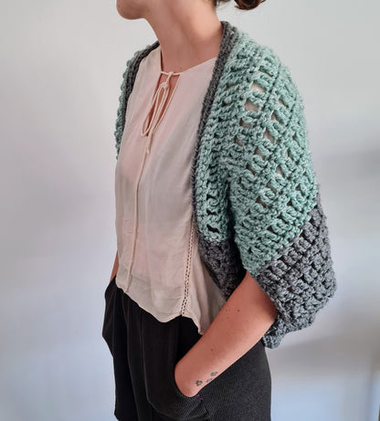 Hugs Shrug Crochet Pattern by Sandra Regev