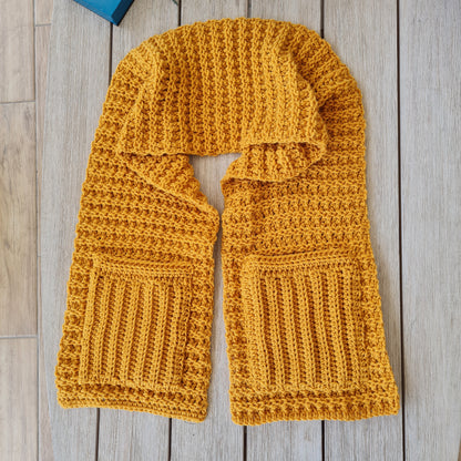 Papaya Scarf with Pockets Crochet Pattern by Sandra Regev
